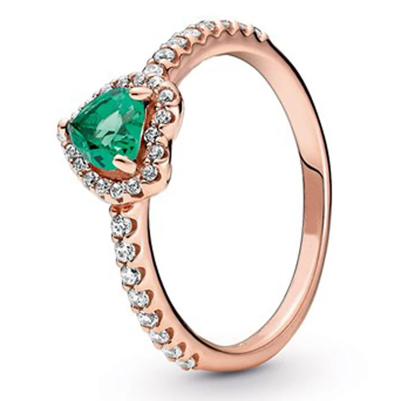 

Original Moments Timeless Sparkling Elevated Green Heart Ring For Women 925 Sterling Silver Wedding Gift Fashion Jewelry