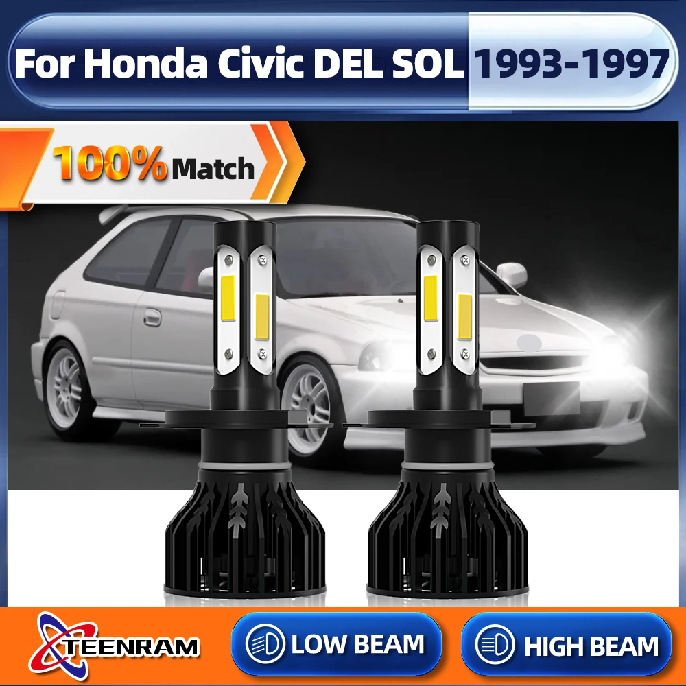 

20000LM H4 Canbus Led Car Headlights 120W LED Headlamps Bulb Turbo Lamp 6000K For Honda Civic DEL SOL 1993 1994 1995 1996 1997