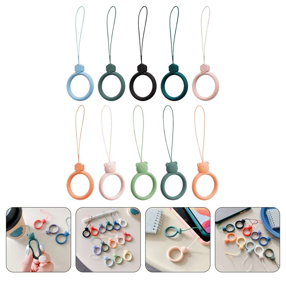 

10pcs Cell Phone Finger Rings Convenient Lanyard Rings Hanging Lanyards