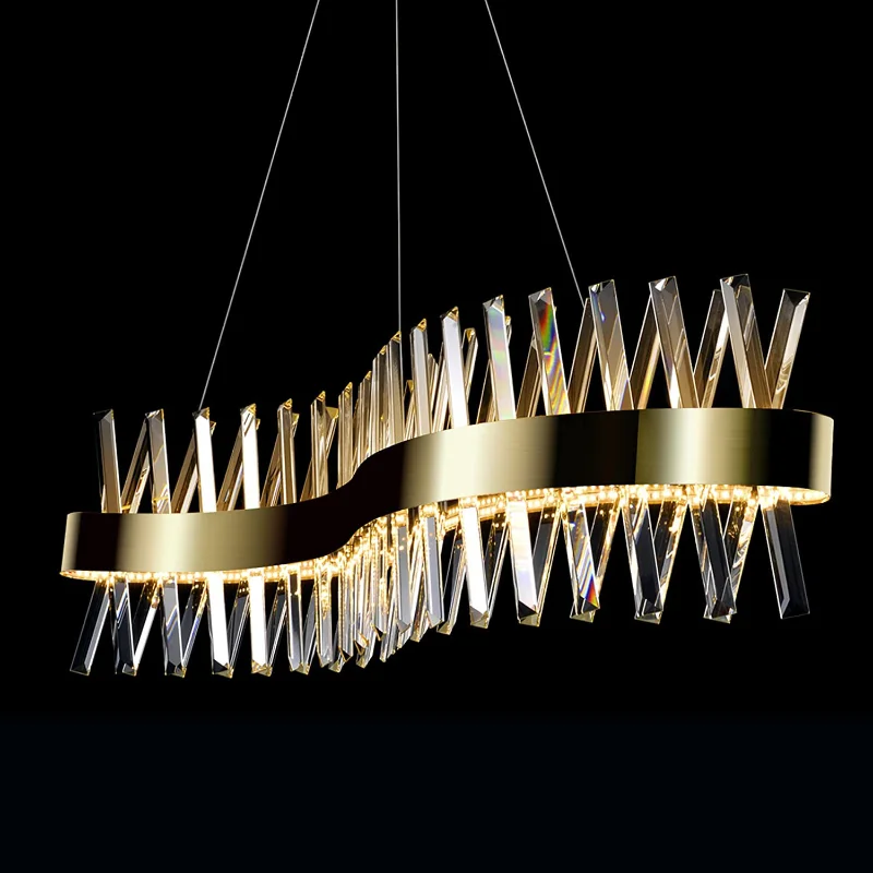 

Led Art Chandelier Pendant Lamp Light Room Decor Christmas Decoration Modern Island Dining Crystal Stainless Fixture Kitchen