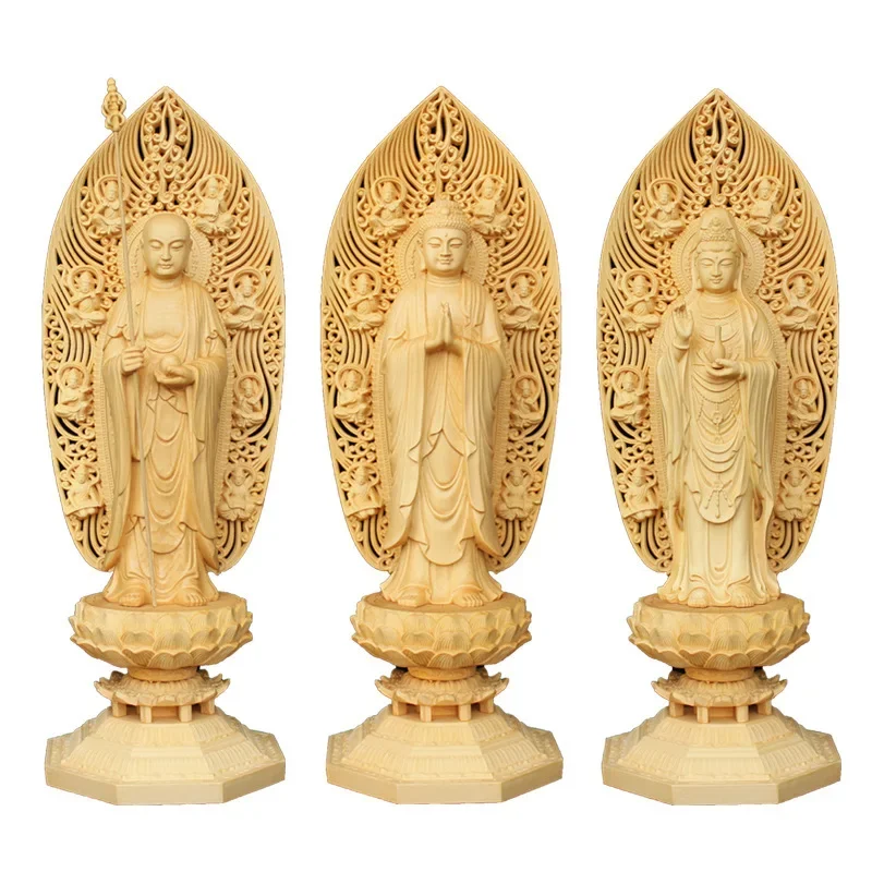 

43cm Solid wood large Guanyin statue Modern art hand-carved Chinese Buddha Statue Home Feng Shui Decoration Statue