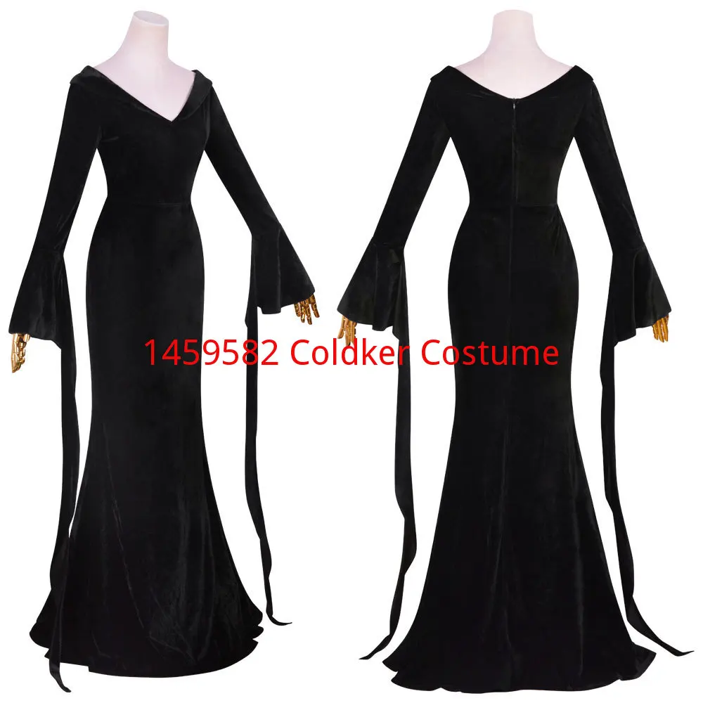 

Wednesday Addams Costume Morticia Maxi Dress Long Sleeve women Gomez Cosplay Outfits Family Party Proms Halloween Suits
