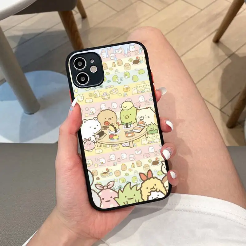 

Kawaii sumikko gurashi Phone Case for iPhone 14 11 12 13 Mini Pro Max 8 7 Plus X XR XS MAX Translucent Matte Cover