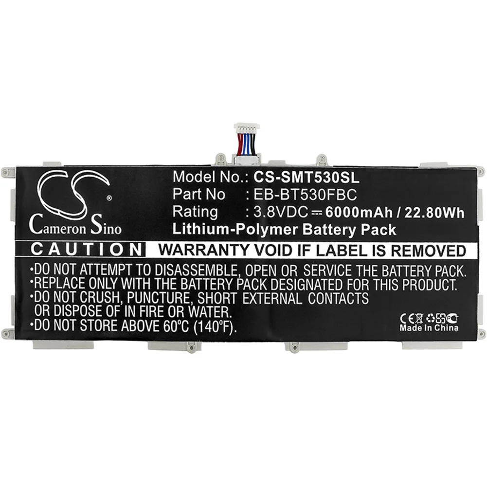 

Generic 6000mA Battery for Samsung SM-T530,SM-T531,SM-T533,SM-T535,SM-T537 EB-BT530FBC, EB-BT530FBE, EB-BT530FBU