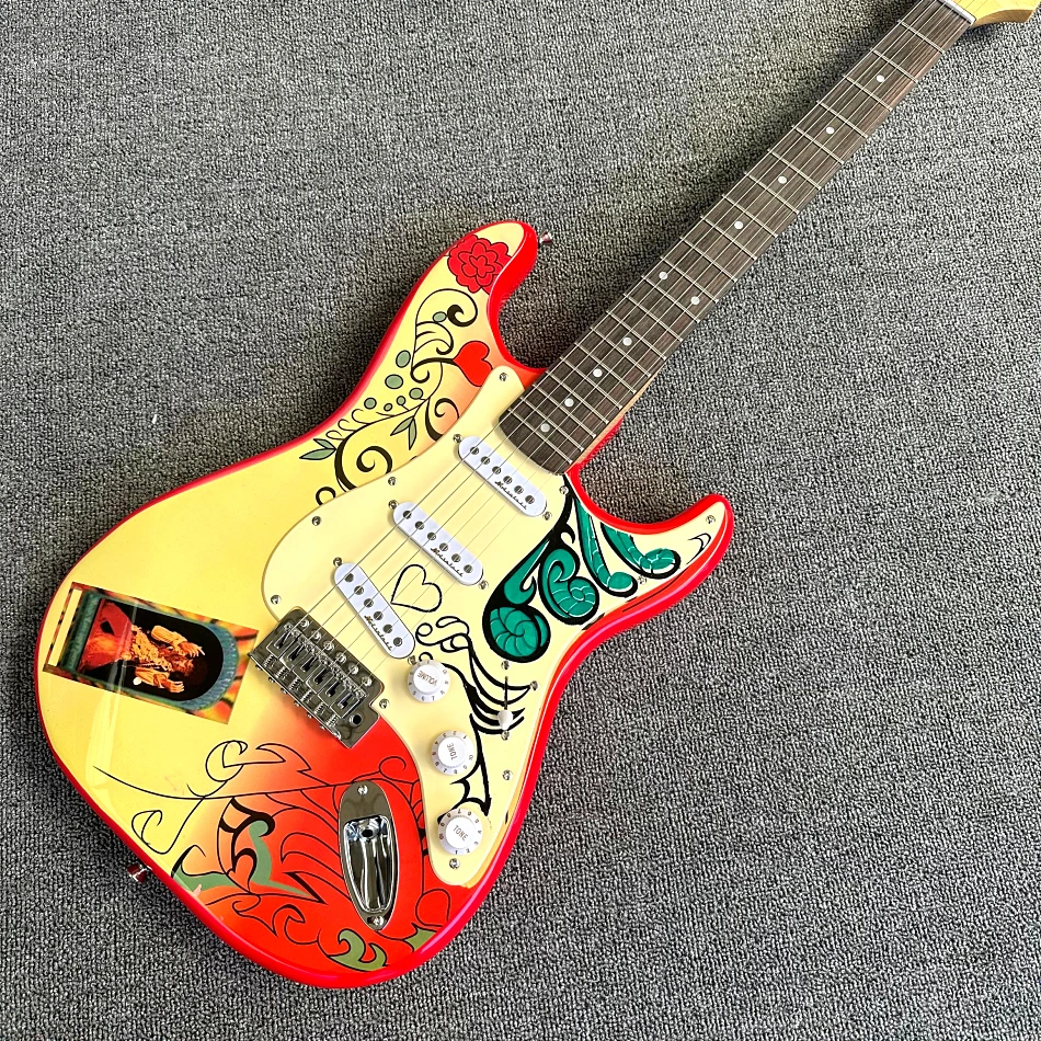 

Custom Jimi Hendrix's Red Guitars Monterey Tribute Hendrix Monterey Electric Guitar China ST Rare Guitars String Thru Body