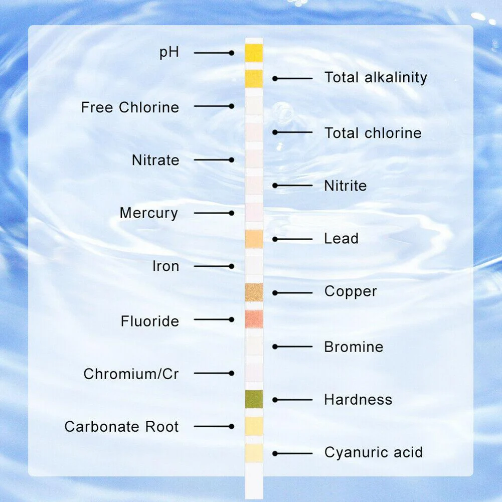 

Water Quality Test Strip 16 In 1 Drinking Water Test Kit Strips Home Water Quality Test For Tap Home Swimming Pool Supplies