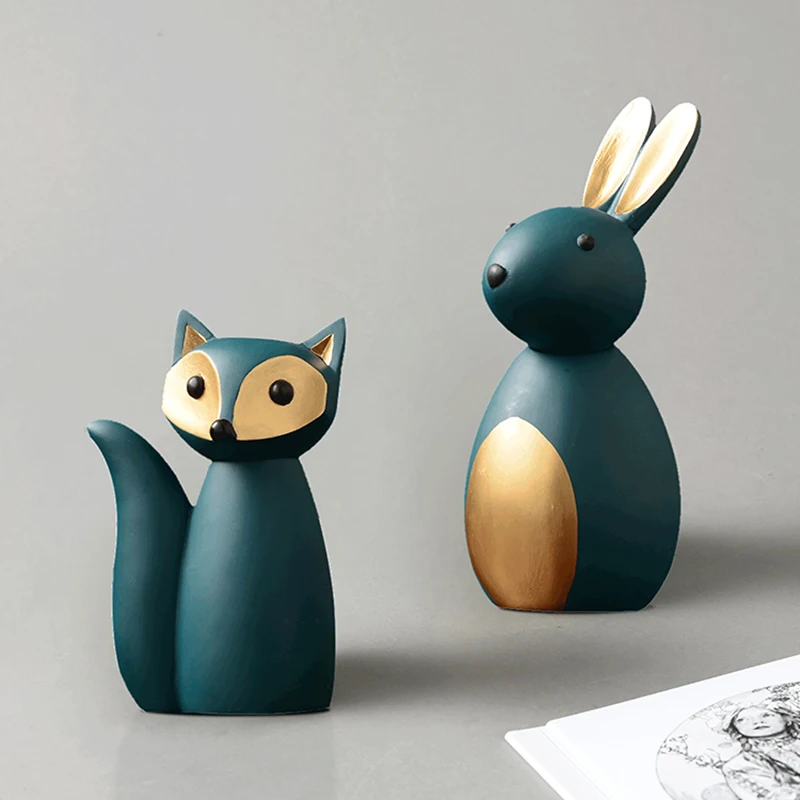 

Cartoon Animal Resin Statue Crafts Modern Home Decor Living Room Table Decor Children Bedroom Decoration Birthday Gifts