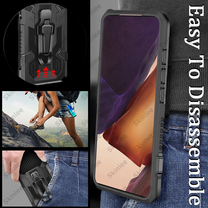Чехол Skinlee для Infinix Hot 11 Play ударопрочный армированный чехол Магнитный с зажимом