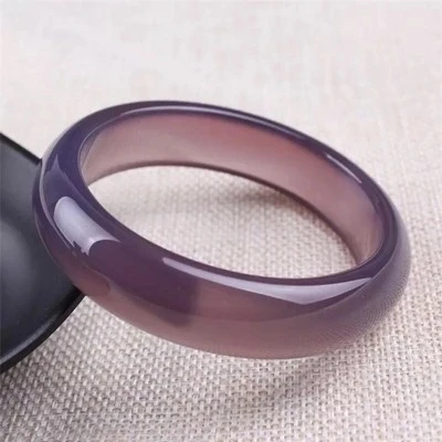 Натуральный агат халцедон 54-62 мм фиолетовый браслет элегантные принцессы