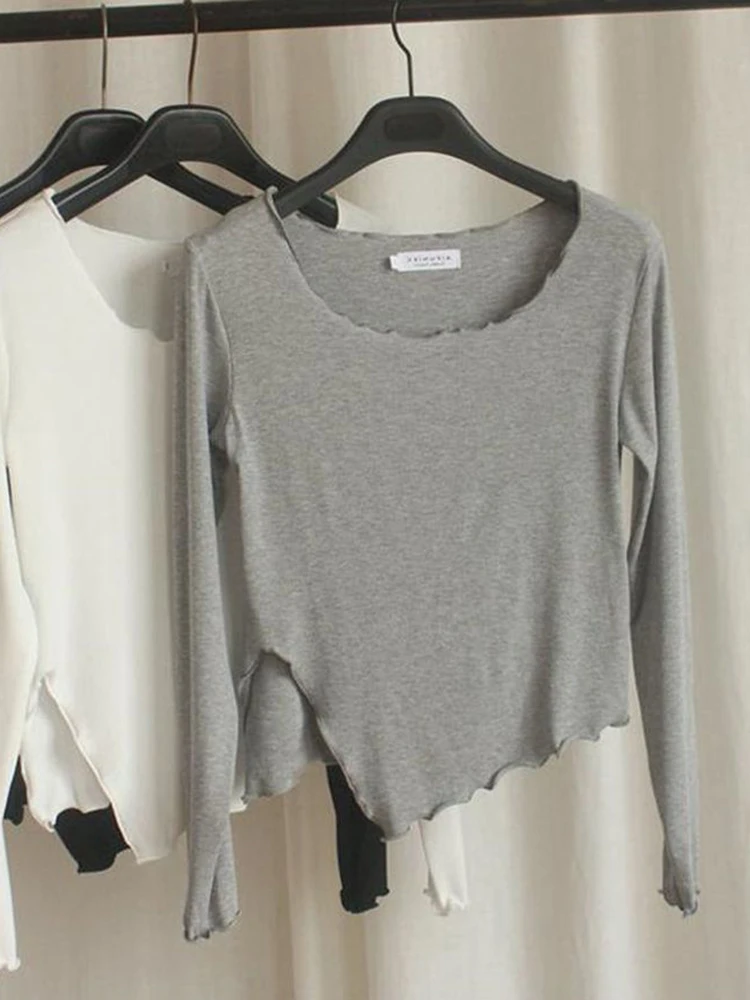 Спортивные рубашки женская футболка с длинным рукавом и асимметричным краем