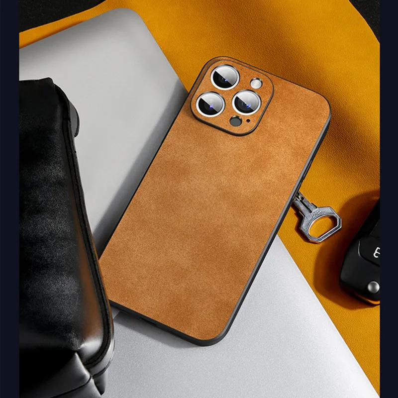 

Luxury Fashion PU Leather Frosted Soft Silicone Back Cover For iPhone 7 8 Xs XR 11 12 13 Pro Max 14Plus Phone Cases Coque Capa