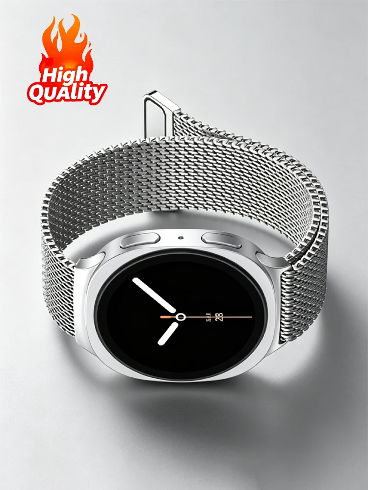 Фото Магнитный ремешок для Samsung Galaxy Watch 8/8 Classic 44 мм, 40 мм, 46 мм, толстый сетчатый металлический браслет Correa Pulseira Galaxy Watch 8 Band №2