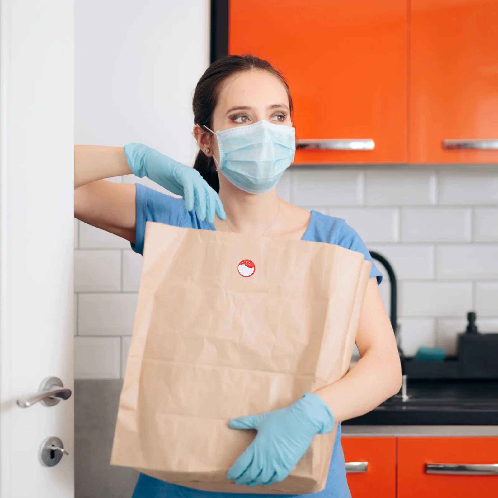 7-рулонные клейкие наклейки на день еды и ресторана этикетки для управления