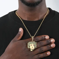 hip hop metaverse profile nft pendants necklace cubic zirconal iced out digital art necklaces for men jewelry gift