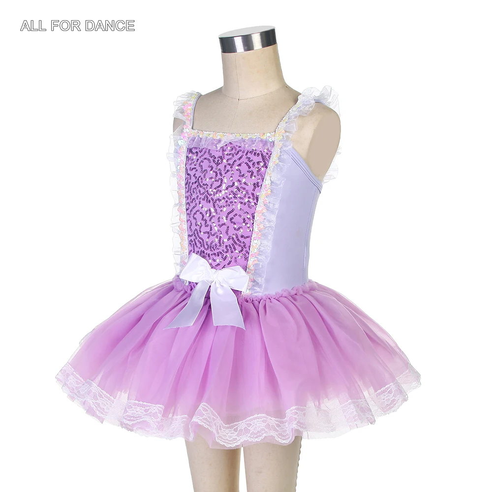 14061 ледяной фиолетовый купальник из спандекса лиф с мягкой тюлевой балетной