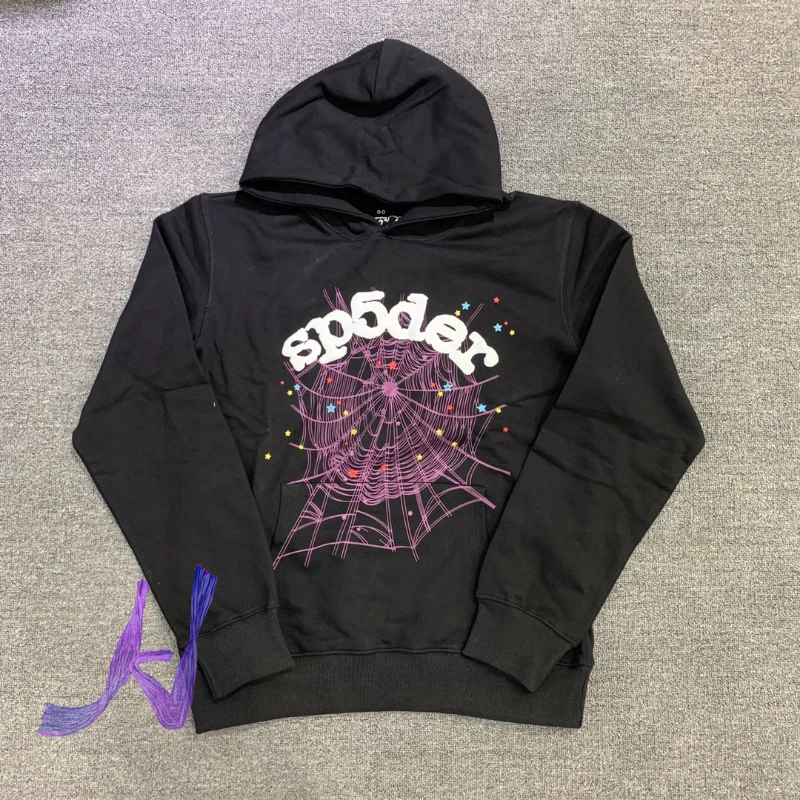 

High Street Sp5der 555555 Hoodie 1:1 High Quality Spider Web Pattern Men Women 555555 Hooded Sweatshirts