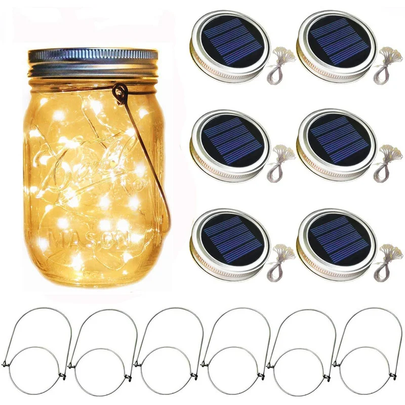 

Solar Mason Jar Lid Light Solar String Lights Outdoor Solar Lights Waterproof Garland Led Lights Bottle Garden Wedding Decor