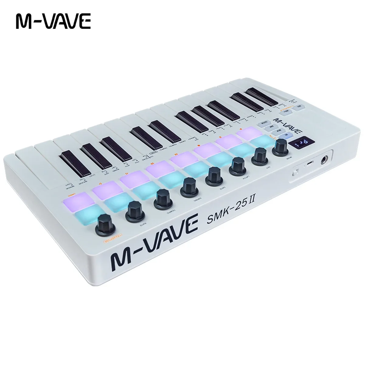 SMK-25 II M-VAVE MIDI Pad контроллер клавиатура USB Mini 25 клавиш 16 RGB барабанные колодки 8 ручек