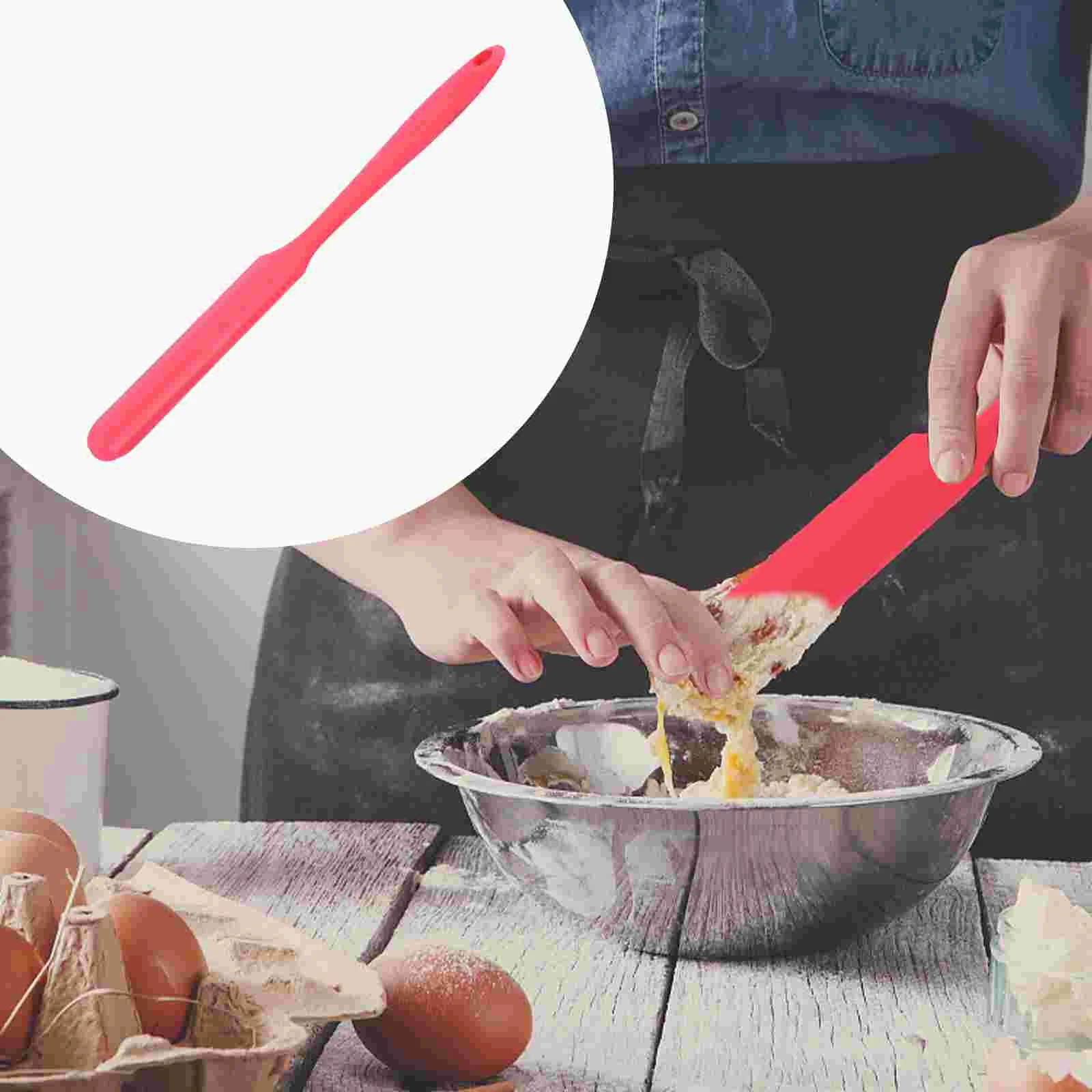 

Spatula Baking Scraper Silicone Cake Mixing Tools Scraping Butter Cream Mini Cooking Jar Kitchen