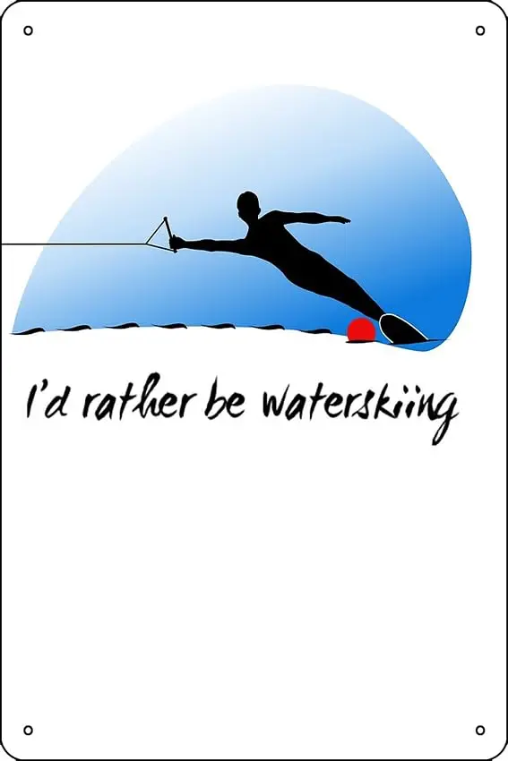 Мужской постер для водных лыж металлический жестяной знак 12X8 дюймов забавная