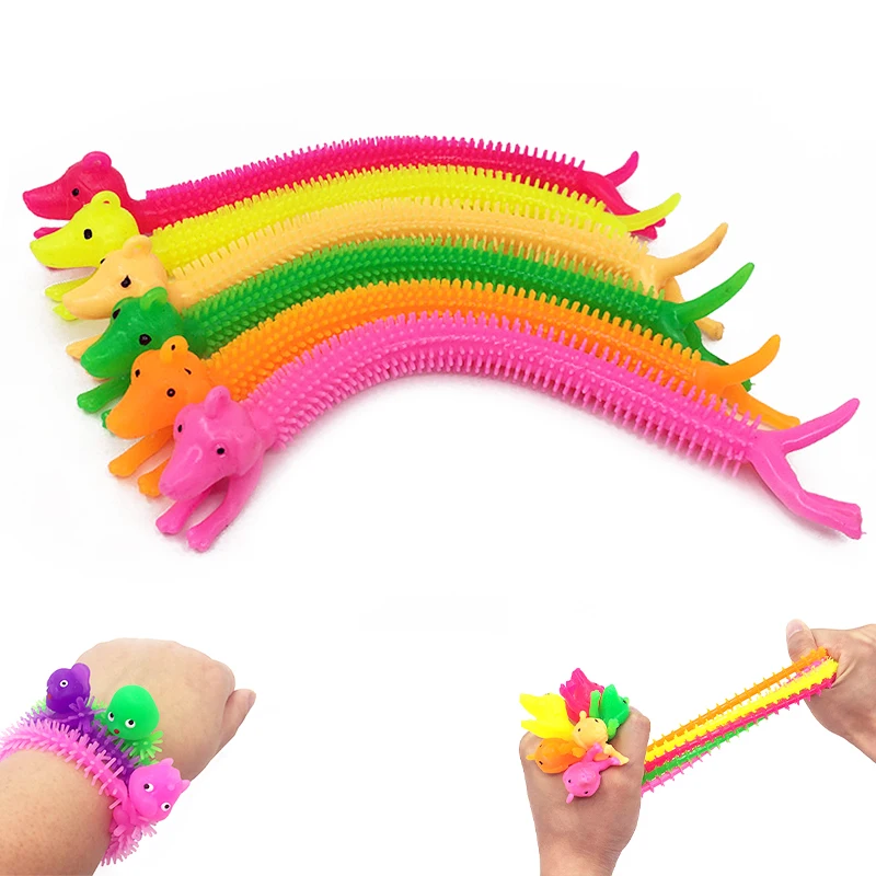 

Эластичная игрушка-эспандер Единорог из термопластичной резины, яркий браслет, фиджет-червь, лапша для облегчения беспокойства, игрушка-Эс...