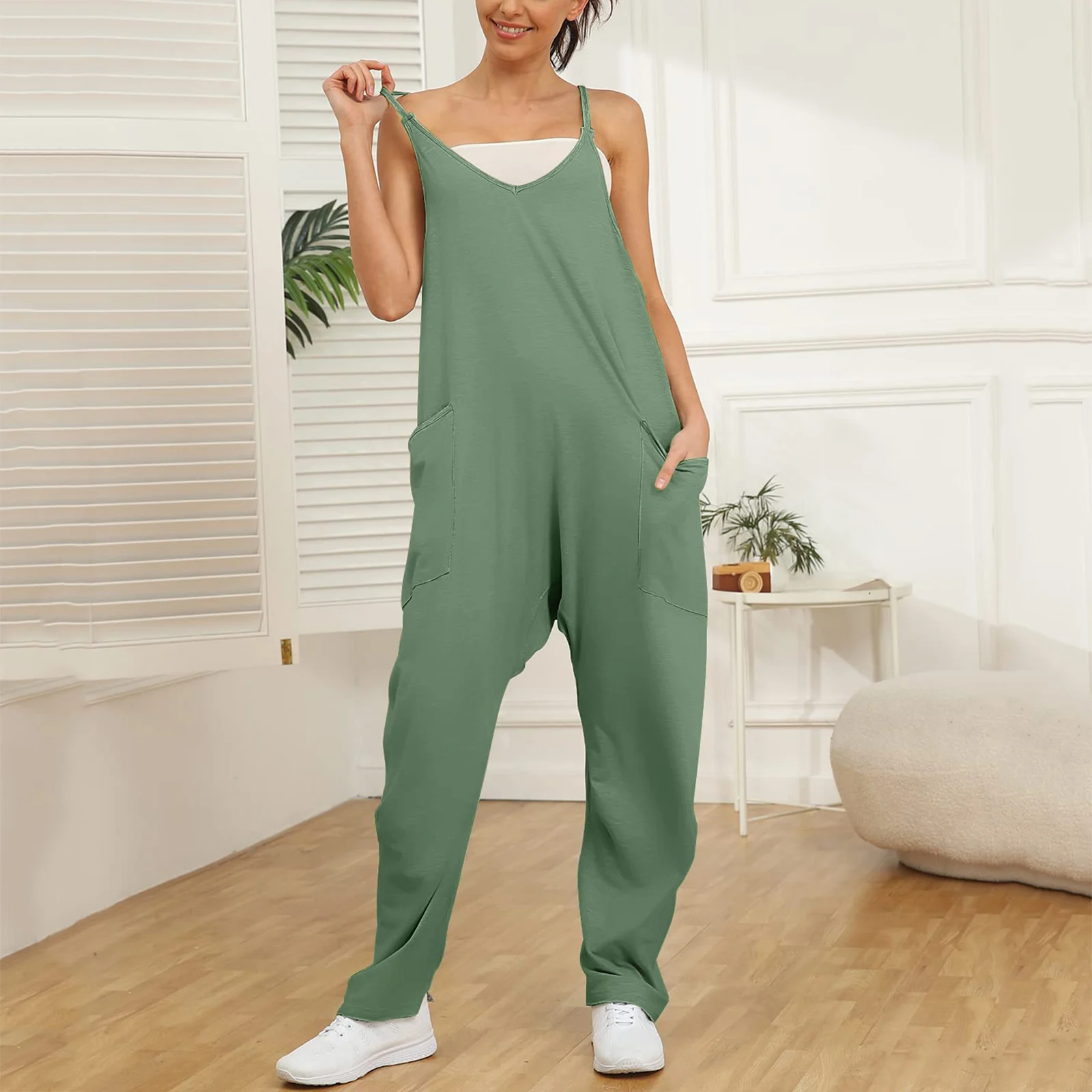 

2023 New Jumpsuit Women's Summer Spaghetti Strap Playsuits Female Thread Solid Color Sexy Jumpsuit Overalls Streetwear