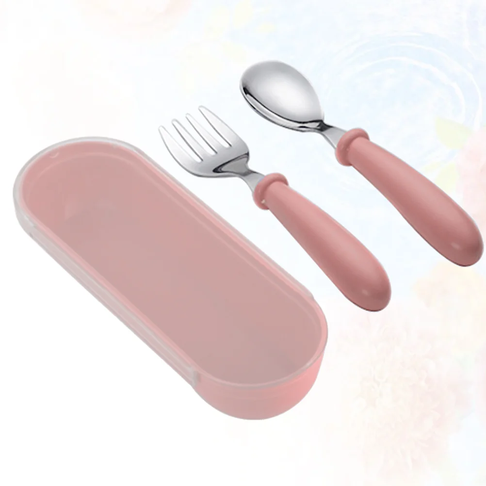 

Utensils Toddler Training Learning Kid Feeding First Eating Silicone Set Spoon Fork Forks Self Silverware Spoons Kids Toddlers