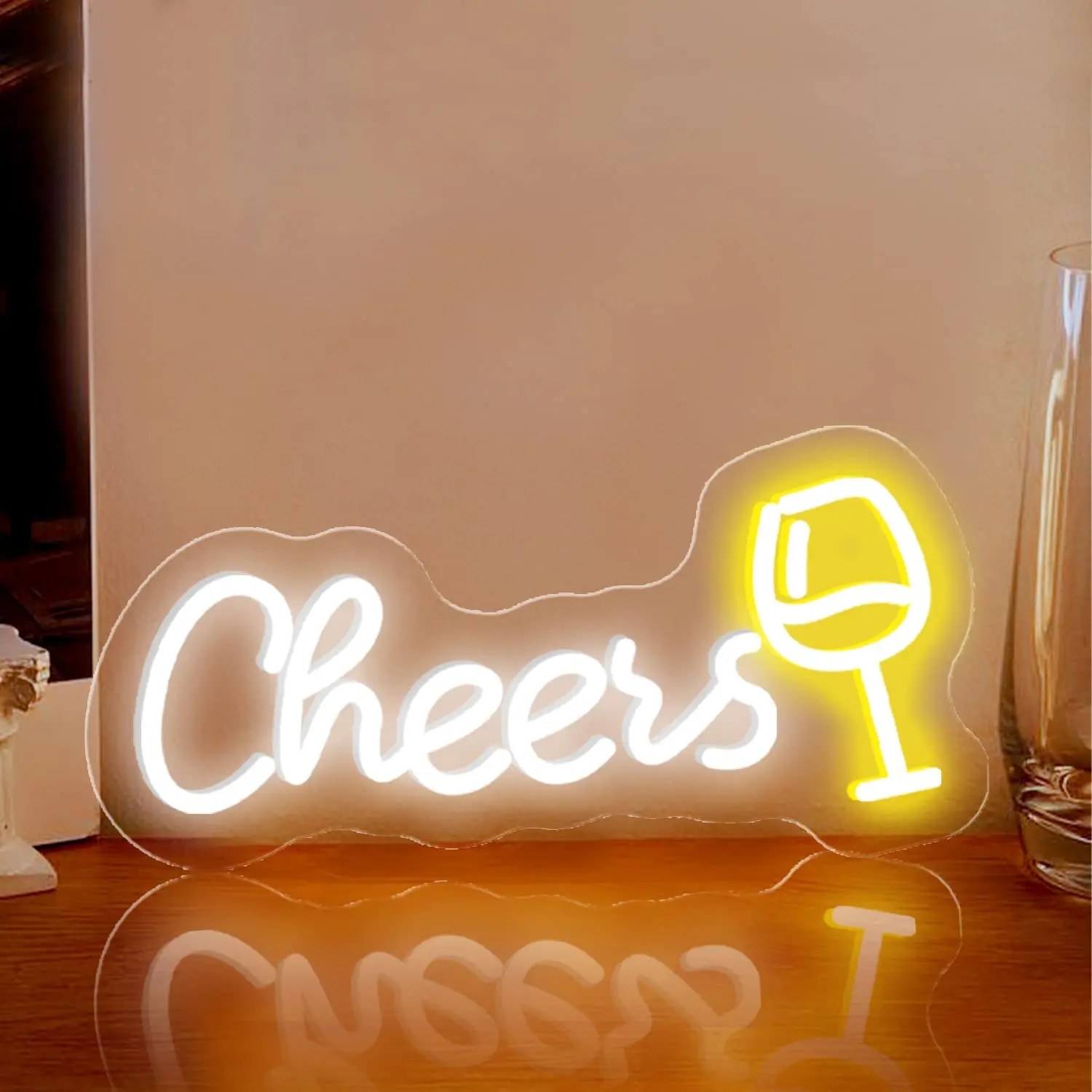 

Неоновая вывеска Cheers с питанием от USB для декора комнаты, искусственная неоновая лампа с регулируемой яркостью, для бара, искусство на стену, подарок на день рождения