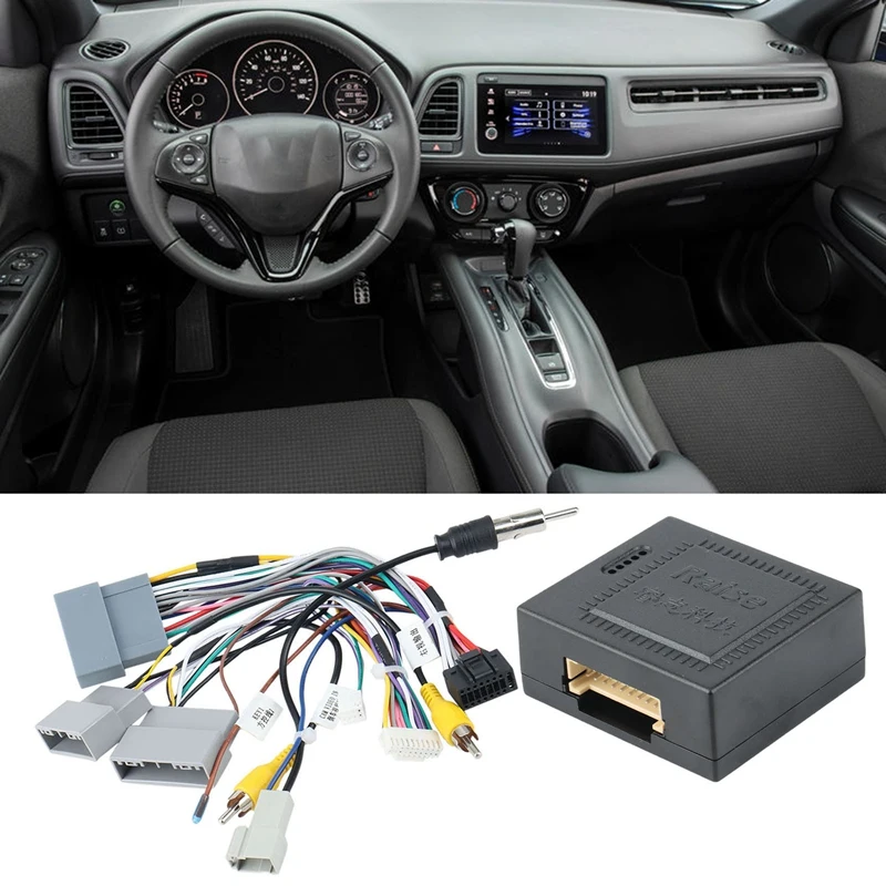

Топ!-Автомобильный радиоплеер, 16-контактный кабель питания Android, адаптер с can-шиной для Honda City CRV HRV 2016-2019, мультимедийный кабель