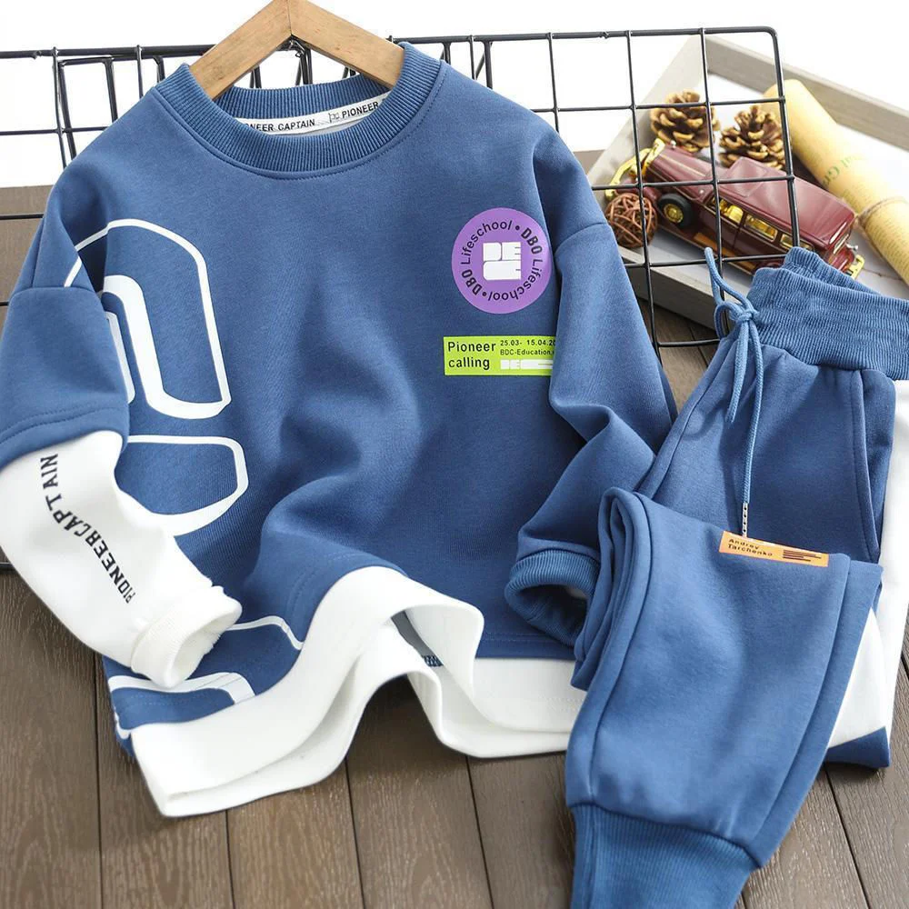 

2021 spring fall Children Boy's Clothing Set Teen Outfits Kids Boys Tracksuit Sportwear clothes Suit 4 6 8 10 12 14Years