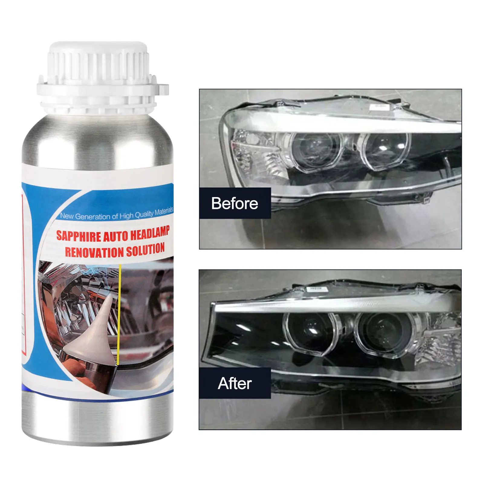 800ml Headlights Liquid Polymer Headlight Polish Repair Fluid Headlight Restoration Polish Car Light Repair Scratch