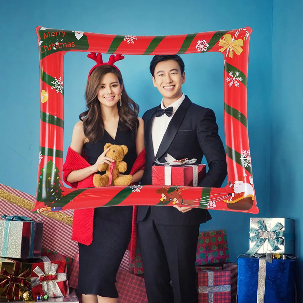 

Christmas Photo Booth Frame Props Prop Inflatable Party Balloons Selfie Picturemerry Decorationholiday Supplies Photobooth Decor