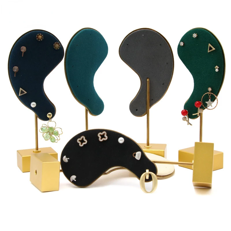 Velvet Jewelry Display Rack Necklace Ring Stand Storage Rack Earrings Ear Studs Holder Showcase Organizer Storage For Home Store