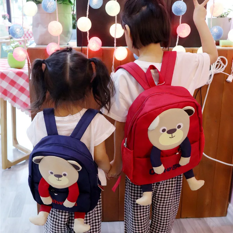 New Parent-child Schoolbag Children Cute Bear Backpacks Cartoon Boys Girls High-capacity School Bags In Kindergarten Mochila Hot