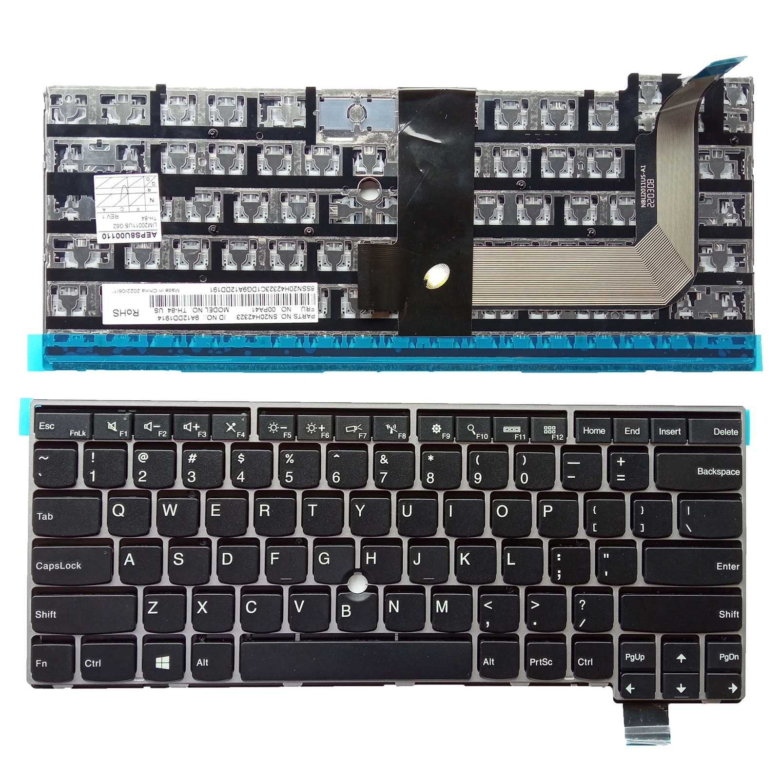 

Сменная клавиатура US для lenovo IBM Thinkpad T460S T470S 01YR046, без подсветки, без точки