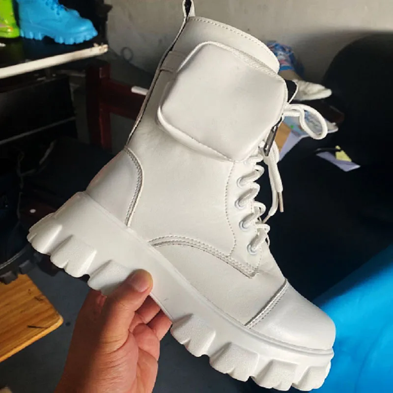 2022 Ladies Autumn Winter Sale Punk Platform High Wedges Heels Black British Style Boots Women Fashion Martin Boots Big Size 43