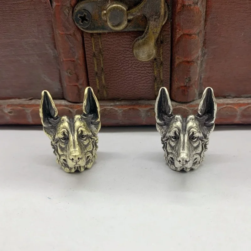 

Shepherd Dog Brass Knife Beads Lanyard Pendant Jewelry Outdoor EDC Tool Creative DIY Accessories Umbrella Rope Handmade Hanging