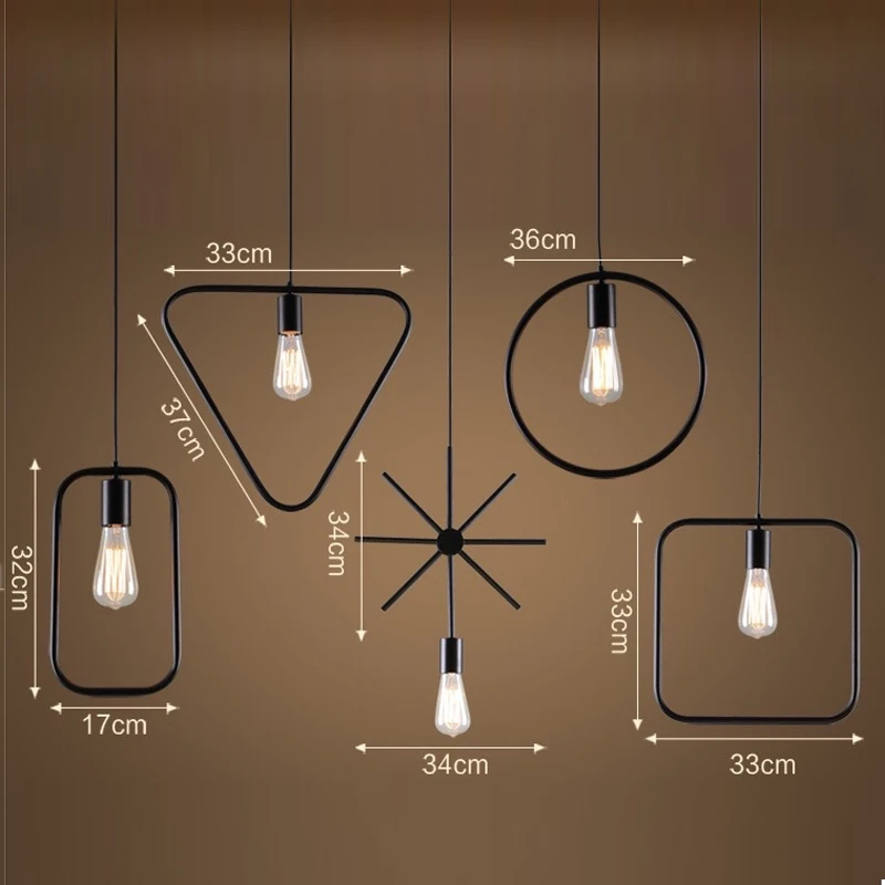 

Creative Bedroom Single Head Small Lamps Retro Wrought Iron Small Chandelier Seat E27 Nordic Minimalist Chandelier Living Room