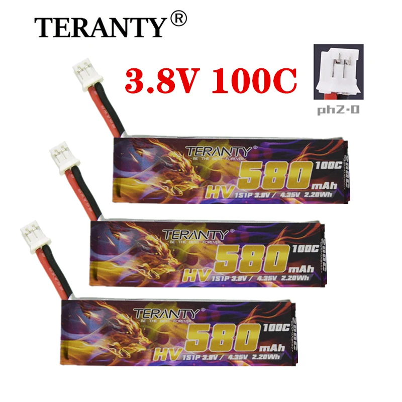 

TERANTY Max 200C 1S 3,8 V 580mAh LiPo батарея для радиоуправляемого квадрокоптера вертолета FPV гоночного дрона запчасти 3,8 V батарея