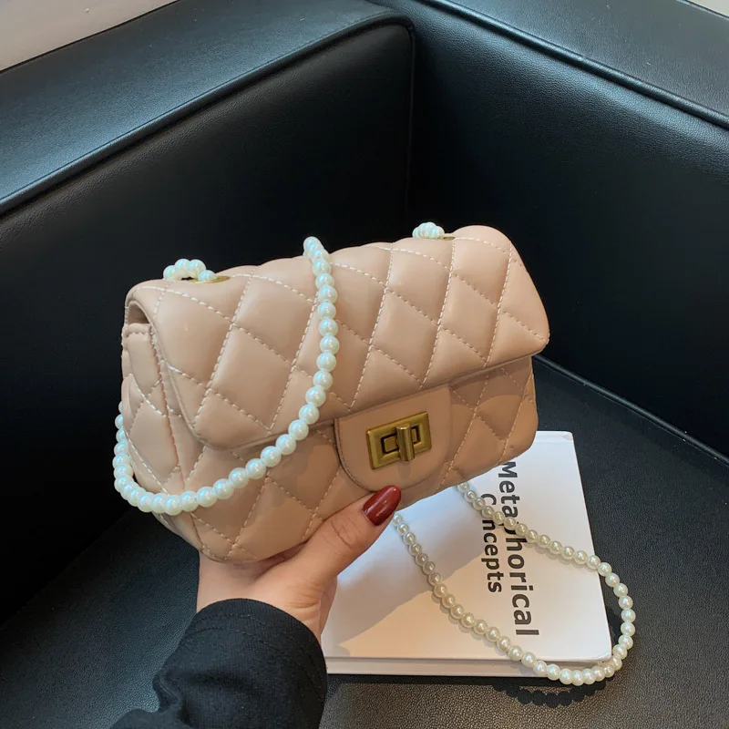 

Textured One-shoulder Women's Bag 2022 Spring New Trendy Niche All-match Messenger Bag Fashion Diamond Small Square Bag