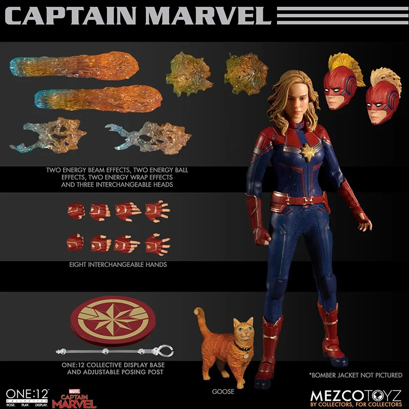 

Original Mezco ONE:12 Marvel Captain Marvel Anime Action Collection Figures Model Toys Gifts for Kids In Stock