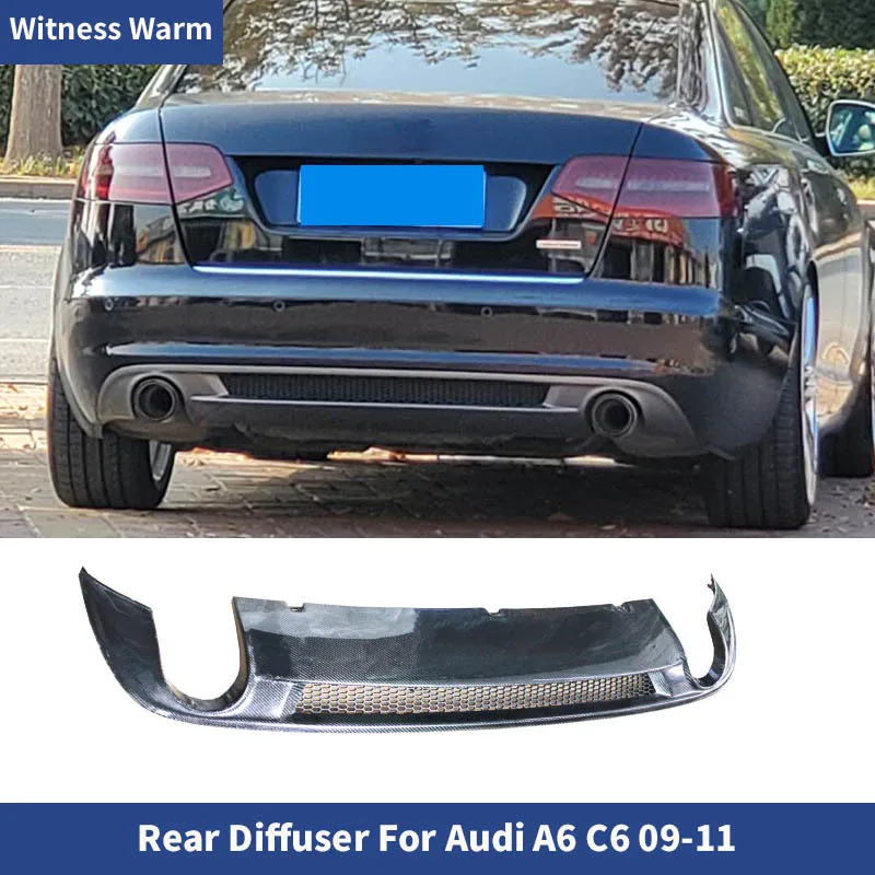 

Fit For Audi A6 C6 Sline style 2009 2010 2011 Rear Bumper Diffuser Bumpers Lip Protector Guard carbon fiber FRP standard bumper