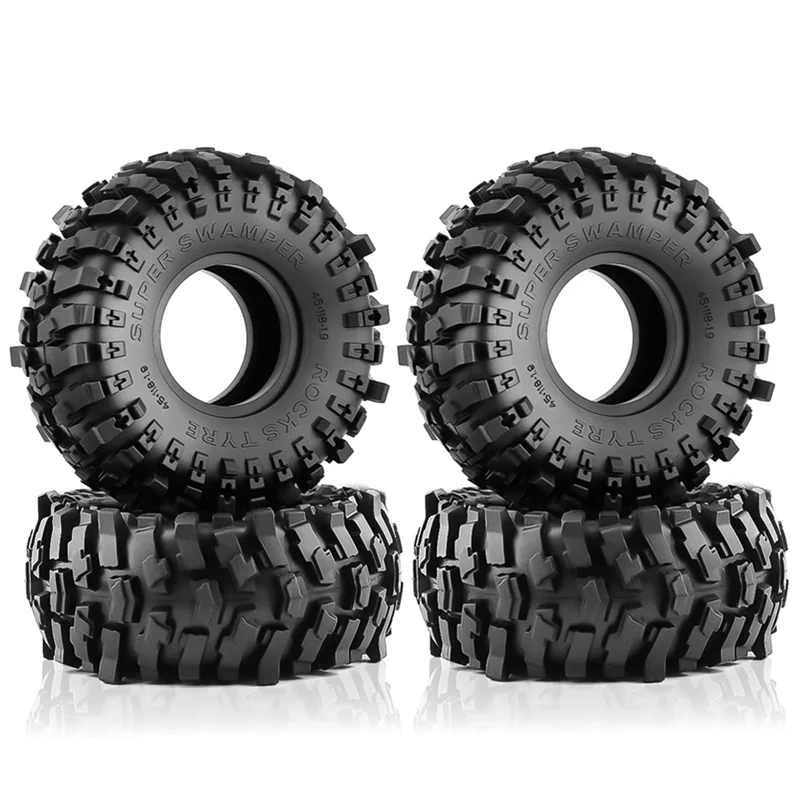 

4PCS 118mm 1.9 Rubber Tire Wheel Tyres for 1/10 RC Crawler Car Traxxas TRX4 RC4WD D90 Axial SCX10 II III Redcat MST