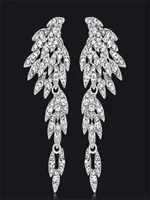fashion tassel long alloy zircon earrings imitation jewel accessory