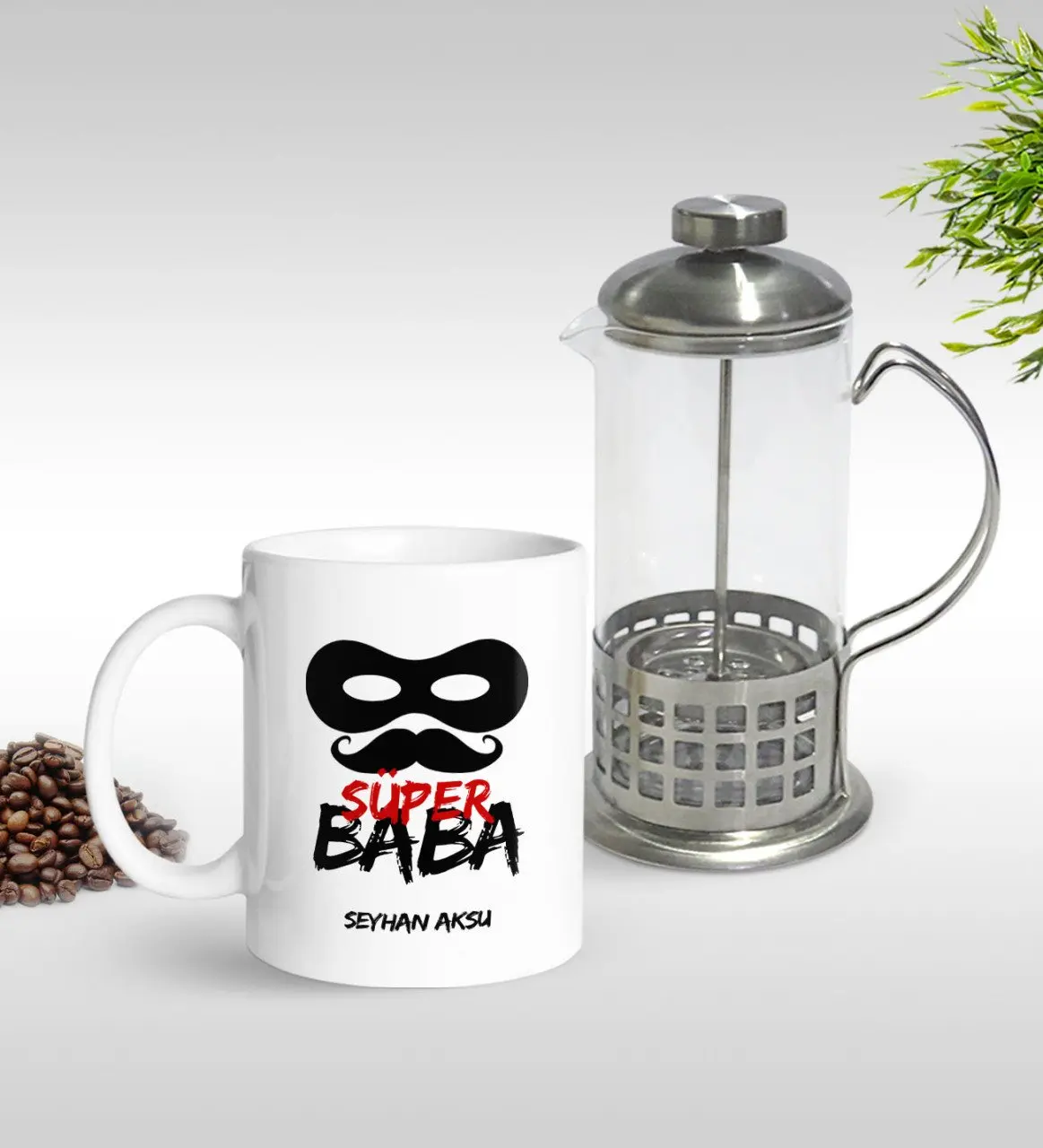 

Персонализированная кружка Super Dad Design и французский пресс-набор-4