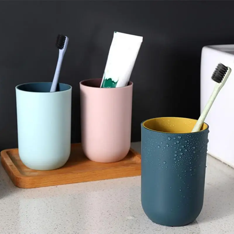 

Simple Two-color Tumblers Wash Cup Travel Portable Washing Cup Home Bathroom Couple Plastic Good Morning Toothbrush Holder Cup