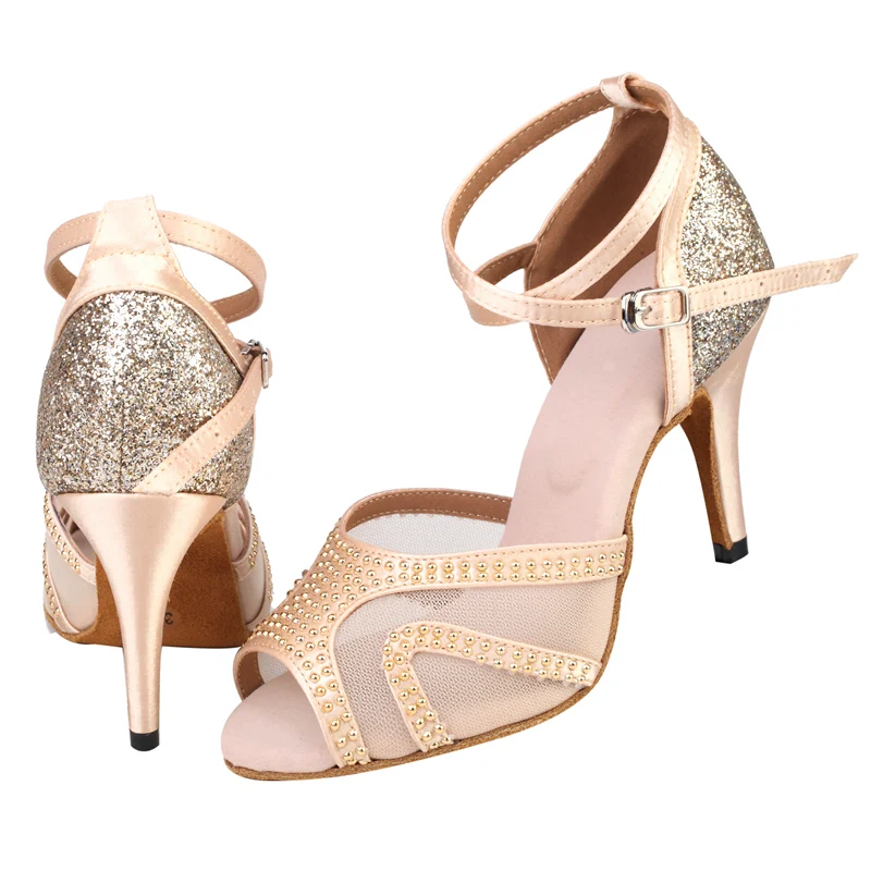 Танцевальные туфли NATASHA для латиноамериканских танцев цвет кожи 8 5 см женские