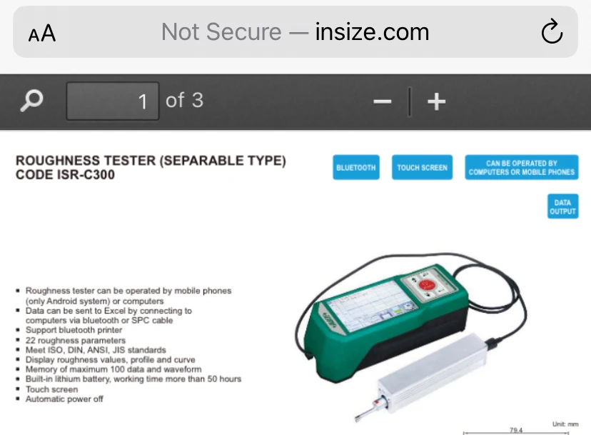 Тестер шероховатости поверхности isr c300
