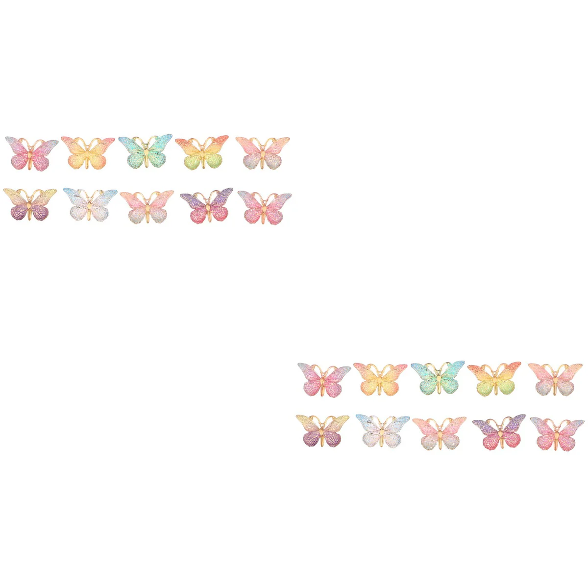 

Gradient Color Butterfly Jewelry Ornament Craft Charm Butterfly-shape Charms Resin Butterflies Pendant Clasp Necklace