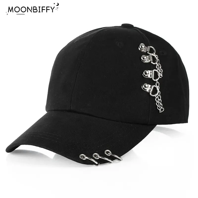 

2023 Dad Hat Creative Piercing Ring Baseball Cap Punk Hip Hop Caps Cotton Adult Casual Solid Adjustable Unisex Snapback Caps